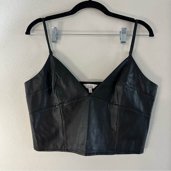 Express Tops - Express faux leather crop top